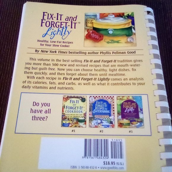 Cook Book, Fix It and Forget It Lightly. By Phyllis Good - Picture 3 of 3